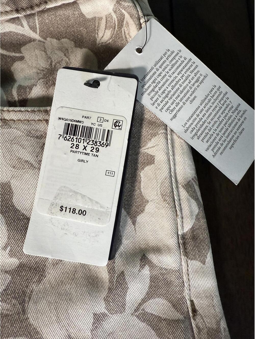 NWT Guess Party Time Tan Jeans Women's Size 28x29 Denim Pants - Picture 12 of 14